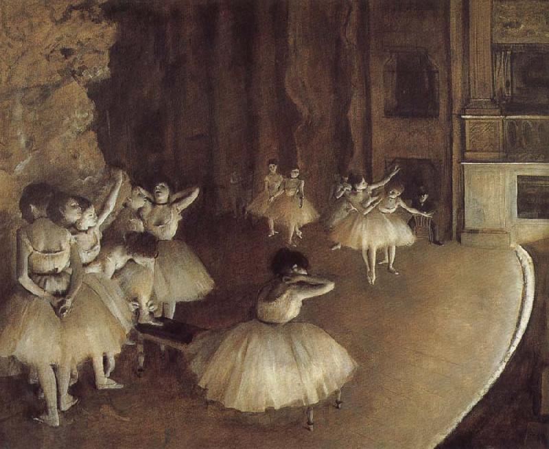 Edgar Degas Rehearsal on the stage China oil painting art